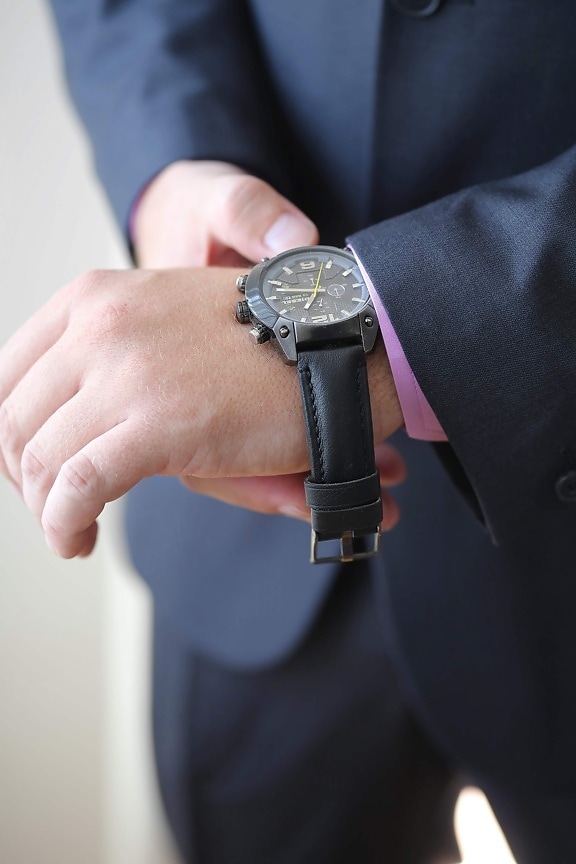 wristwatch, hands, suit, businessman, fastener, buckle, hand, man, business, people