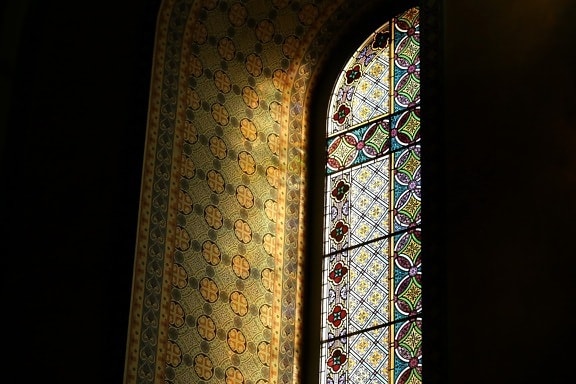 stained glass, design, colorful, arabesque, window, architecture, art, framework, decoration, old