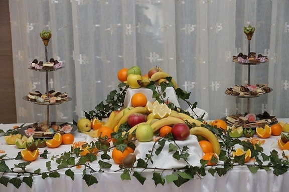 kolačići, švedski stol, banana, voće, jabuke, bršljan, stol, hrana, limun, kolačić