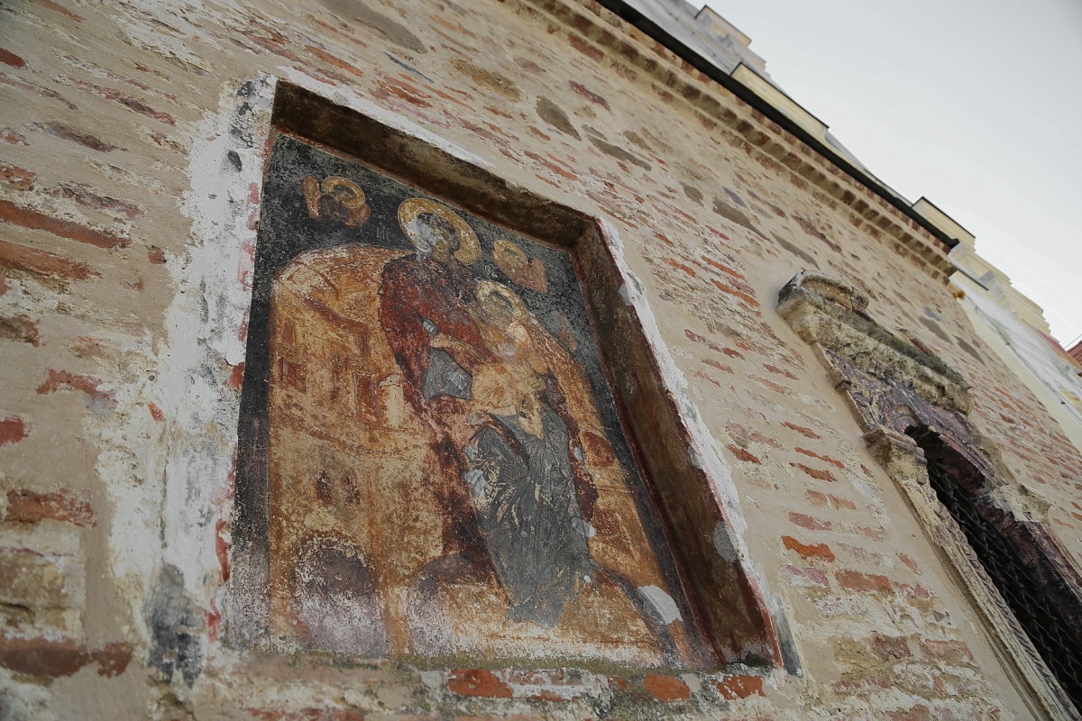 mittelalterliche, Symbol, orthodoxe, Kloster, Serbien, Erbe, Wand, Christentum, Architektur, alt