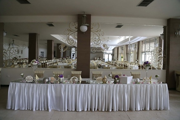 prazan, mjesto vjenčanja, dizajn interijera, stolica, namještaj, soba, vjenčanje, stol, prijem, pribor za jelo
