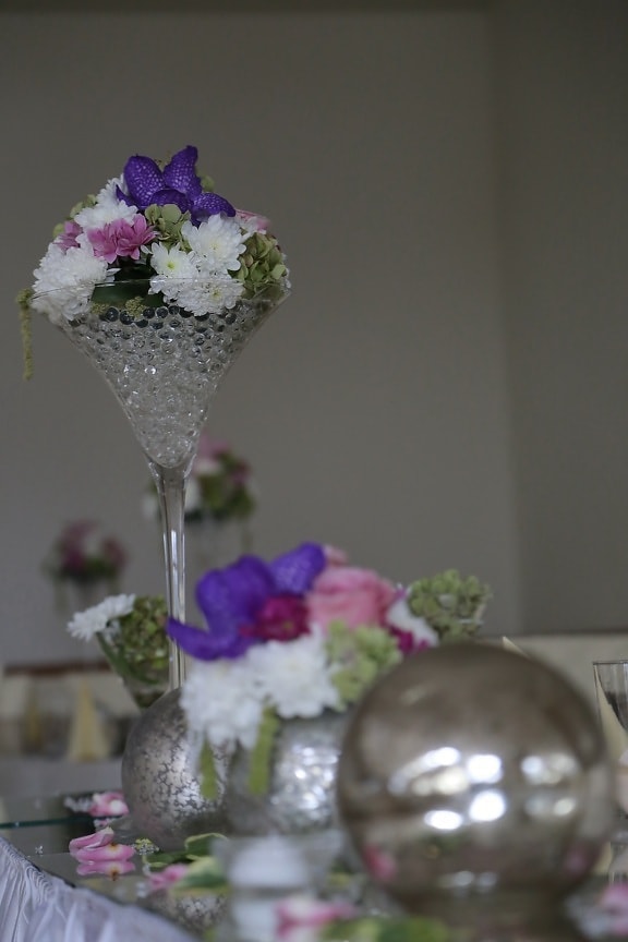 flori, cristal, vaza, decoraţiuni interioare, orhidee, buchet, sticlă, floare, nunta, roz