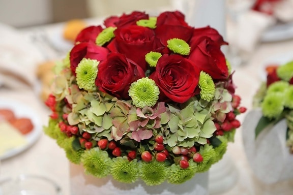 bouquet de mariage, bouquet, des roses, décoration, mariage, arrangement, amour, romance, feuille, Rose