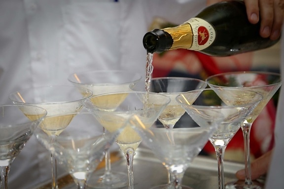 бяло вино, шампанско, стъкло, напитка, алкохол, партия, вино, напитки, очила, лукс