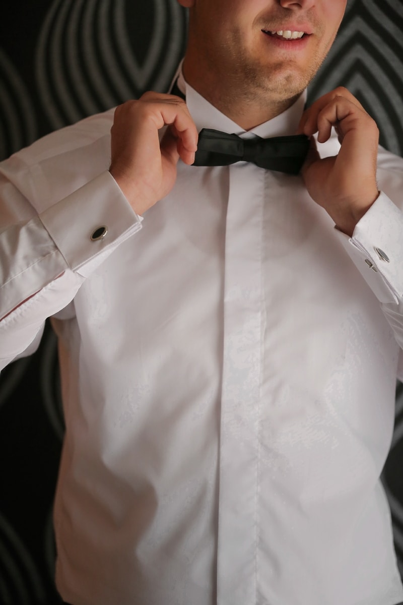 галстук, галстук-бабочка, бизнесмен, смокинг, рубашка, человек, одежды, моды, жених, в помещении