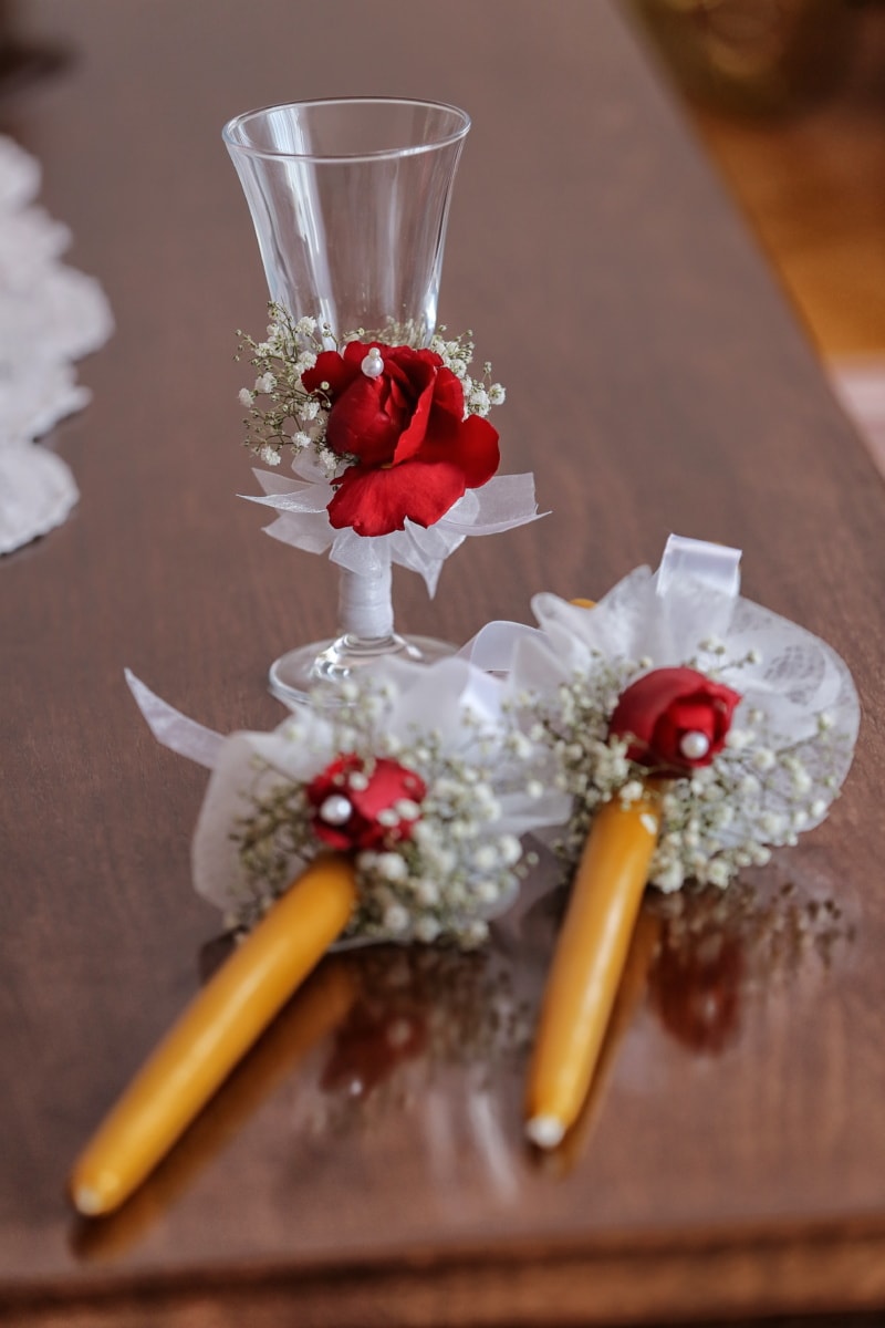 vidrio, candelero, velas, decorativo, romántica, ramo de la, boda, flor, color de rosa, flores