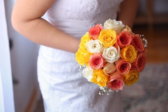 svatební šaty, svatební kytice, nevěsta, svatba, dekorace, uspořádání, kytice, květ, romantika, Žena