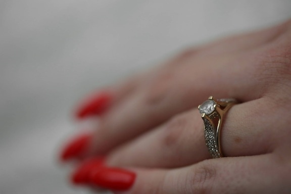 anello, brillante, anello di nozze, gioielli, dito, Oro, persone, donna, mano, matrimonio