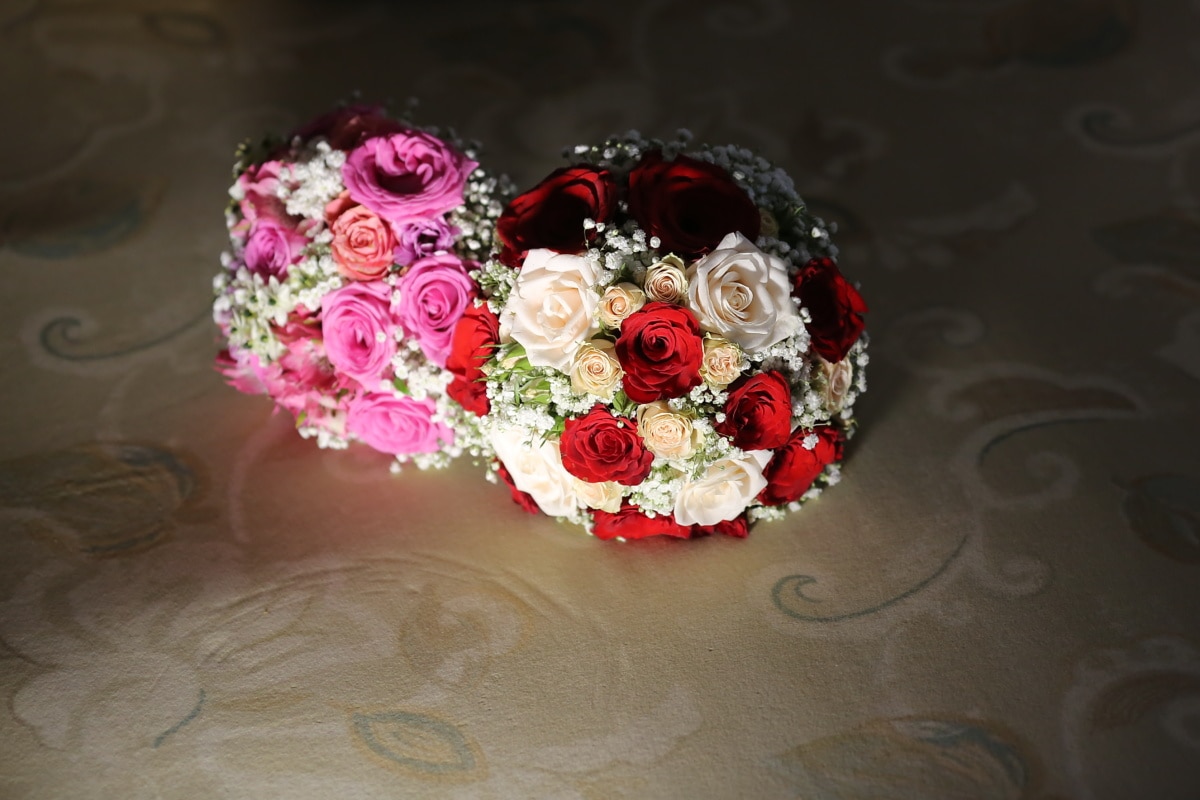 Hochzeitsstrauß, Blumenstrauß, elegant, Rosen, Pastell, Schatten, Hochzeit, Blume, stieg, Liebe