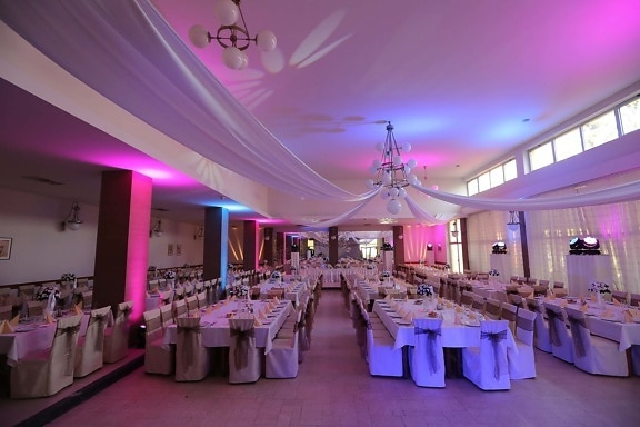 wedding venue, hotel, decor, restaurant, interior design, interior decoration, lights, indoors, wedding, dining