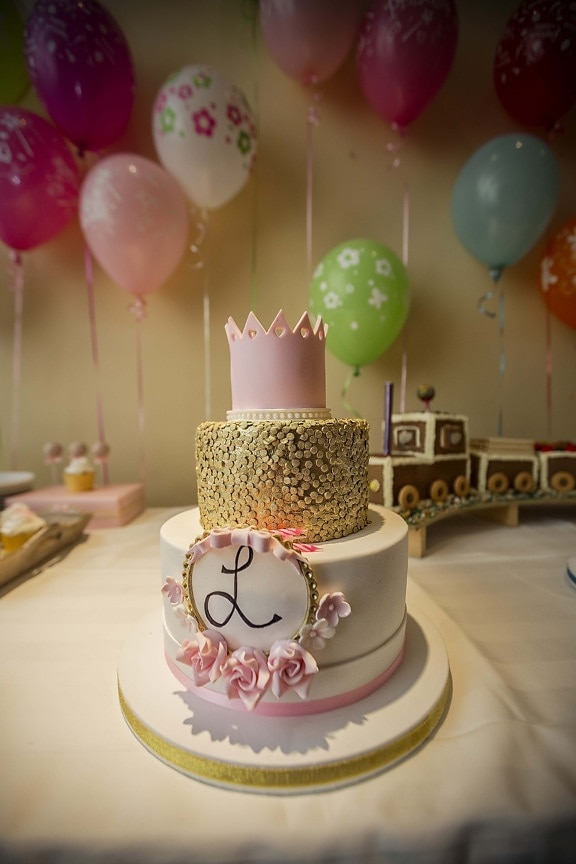 Geburtstag, Geburtstagskuchen, Dessert, Feier, Kuchen, Ballon, Tasse, Interieur-design, drinnen, Hochzeit