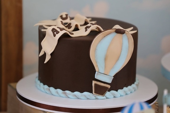 tort urodzinowy, balon, gorące powietrze, ciasto, jedzenie, Czekolada, wypieki, deser, słodkie, Puchar