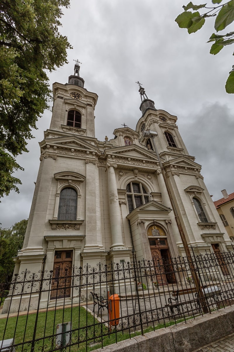 fachada, alta, Serbia, Torre de la iglesia, Iglesia, Catedral, Palacio, arquitectura, religión, construcción