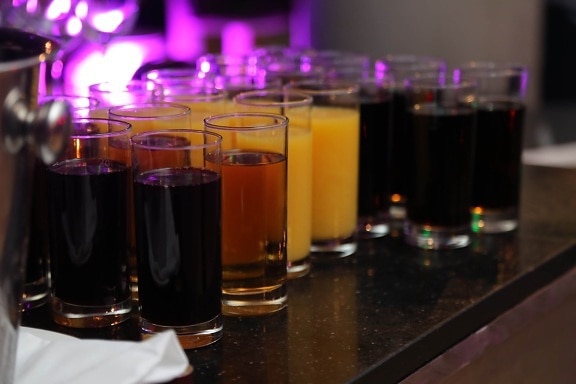 juice, fruit juice, drink, beverage, restaurant, fresh, glass, nightlife, dark, cold