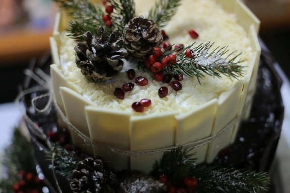 Ενοικιαζόμενα, κέικ, Χριστούγεννα, τροφίμων, γλυκός, φρούτα, επιδόρπιο, διακόσμηση, γιορτή, ζάχαρη