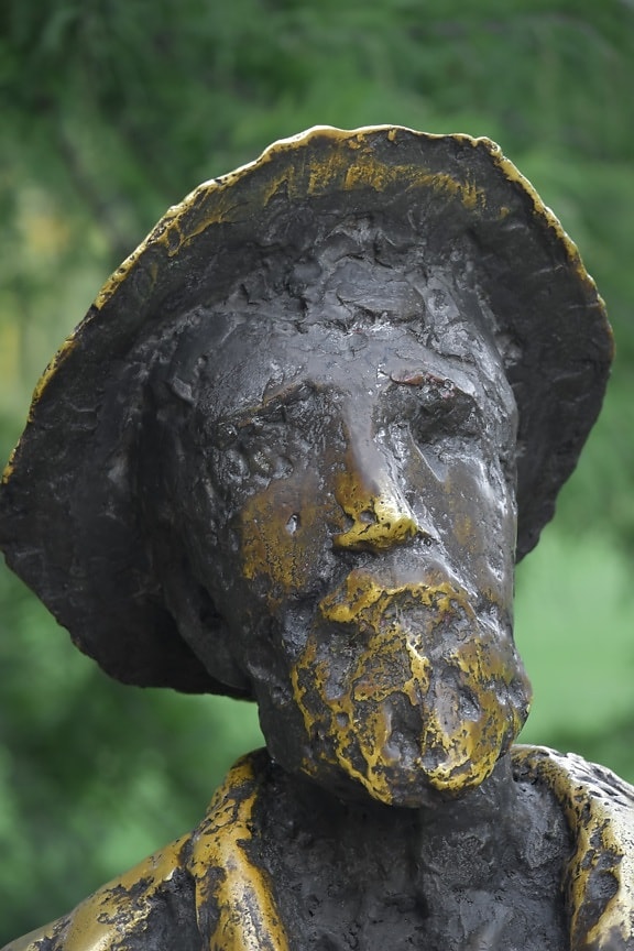 bronze, man, bust, beard, portrait, detail, handmade, art, head, artwork