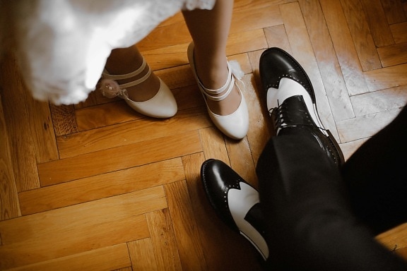 traditional, shoes, black and white, old fashioned, style, casual, pants, parquet, dress, sandal
