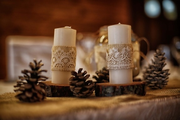 Kerzen, Leuchter, weiß, handgefertigte, Still-Leben, Interieur-design, Kerze, Holz, Candle-Light, traditionelle