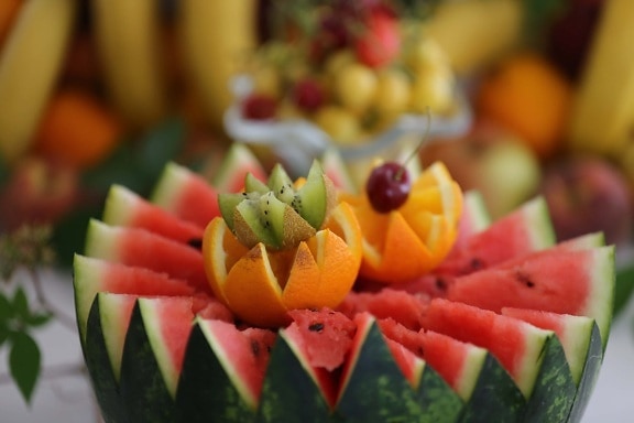 oranges, kiwi, watermelon, fruit, melon, health, food, cantaloupe, delicious, tropical