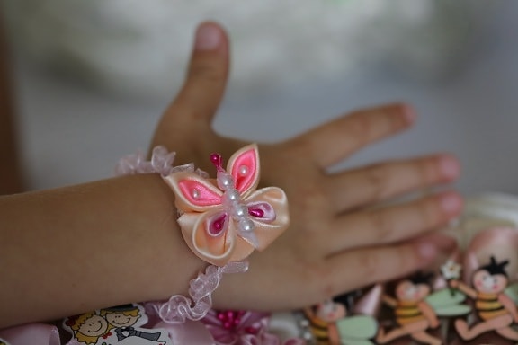 accessory, handmade, bracelet, silk, colorful, butterfly, hand, skin, woman, girl