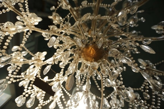 chandelier, crystal, glass, reflection, luxury, hanging, light, elegant, shining, decoration