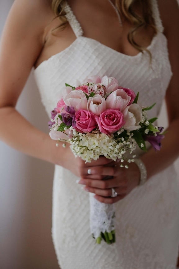 svadbeni buket, mladenka, vjenčanje, žena, buket, romansa, cvijet, elegantan, ruža, modni