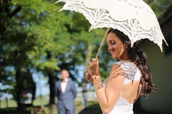 sunny, sunrays, white, umbrella, gorgeous, lady, fashion, woman, parasol, girl