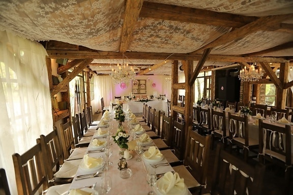 romantyczny, miejsce ślubu, Pokój, meble, stół, pomieszczeniu, Wnętrze, krzesło, Restauracja, wewnątrz