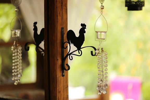 cast iron, rooster, metal, decoration, interior decoration, hanging, wood, vintage, old, antique