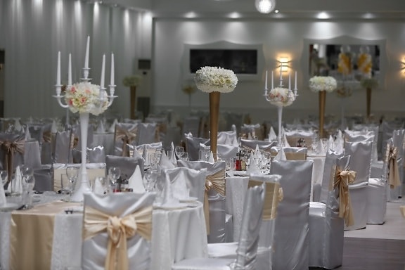 bryllup mødested, tom, værelse, ceremoni, tyylikäs, dekoration, Restaurant, bryllup, møbler, luksus