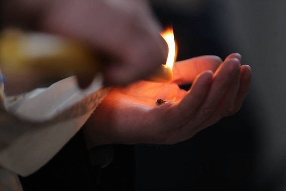 candle, hands, close-up, candlelight, finger, heat, flame, people, stick, fire