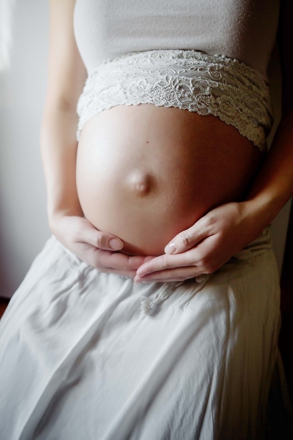 enceinte, Dame, jeune femme, ventre, estomac, maternité, mère, naissance, soins, femme