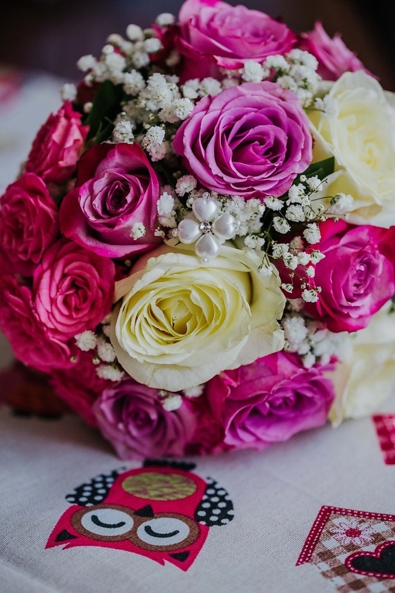 bruidsboeket, liefde, regeling, bloem, steeg, decoratie, boeket, rozen, romantiek, huwelijk