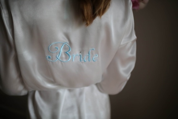 szöveg, menyasszony, esküvői ruha, selyem, kézzel készített, elegancia, alkalmi, kényelmes, ruhanemű, kabát