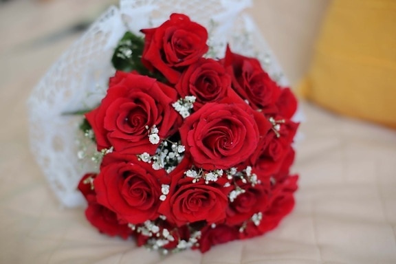 red, roses, bouquet, arrangement, decoration, love, rose, flower, romance, marriage
