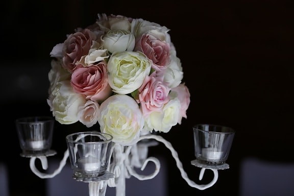 rosas, rosa, decoração, arranjo, romance, flor, buquê, romântico, elegante, celebração
