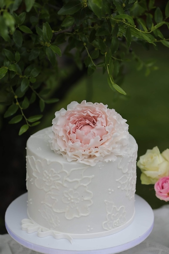 vjenčanje, svadbena torta, desert, krema, cvijet, ruža, brak, ljubav, romansa, proslava