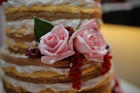 close-up, pancake, baked goods, decorative, homemade, raspberries, food, cream, breakfast, sweet