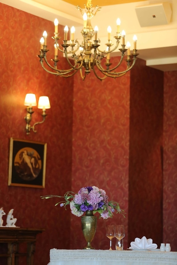 interior design, baroque, style, luxury, chandelier, indoors, room, home, furniture, lamp