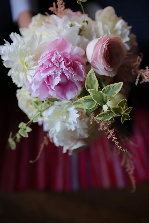 blommor, ökade, blomma, arrangemang, rosa, bröllop, dekoration, bukett, romantik, blad