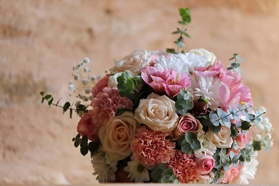buket, bryllup buket, roser, gave, pastel, romanssi, natur, dekoration, steg, järjestely