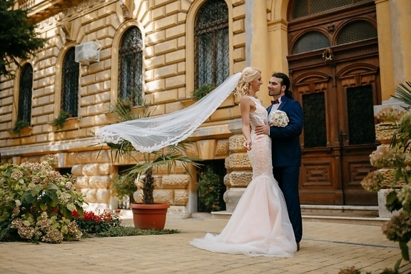 сватбена рокля, младоженец, току-що женени, булката, Весел, блясък, мода, сватба, брак, Любов