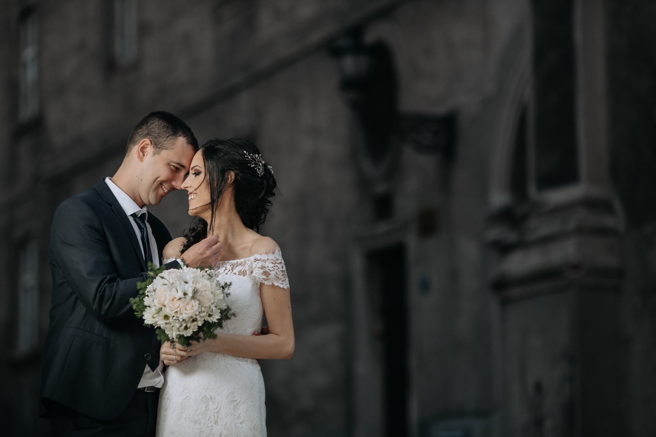 romantische, Hochzeit, Fotografie, Kleid, Blumenstrauß, Bräutigam, Braut, Liebe, Ehe, paar