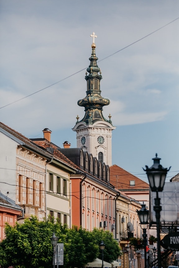 Novi Sad downtown, Serbia, street, famous, landmark, architecture, tower, building, city, church