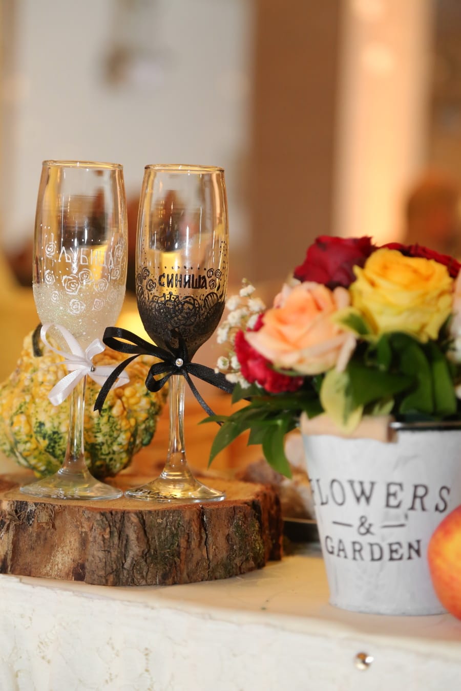 glas, vin, krystal, dekoration, bryllup mødested, buket, romantisk, fancy, alkohol, drink