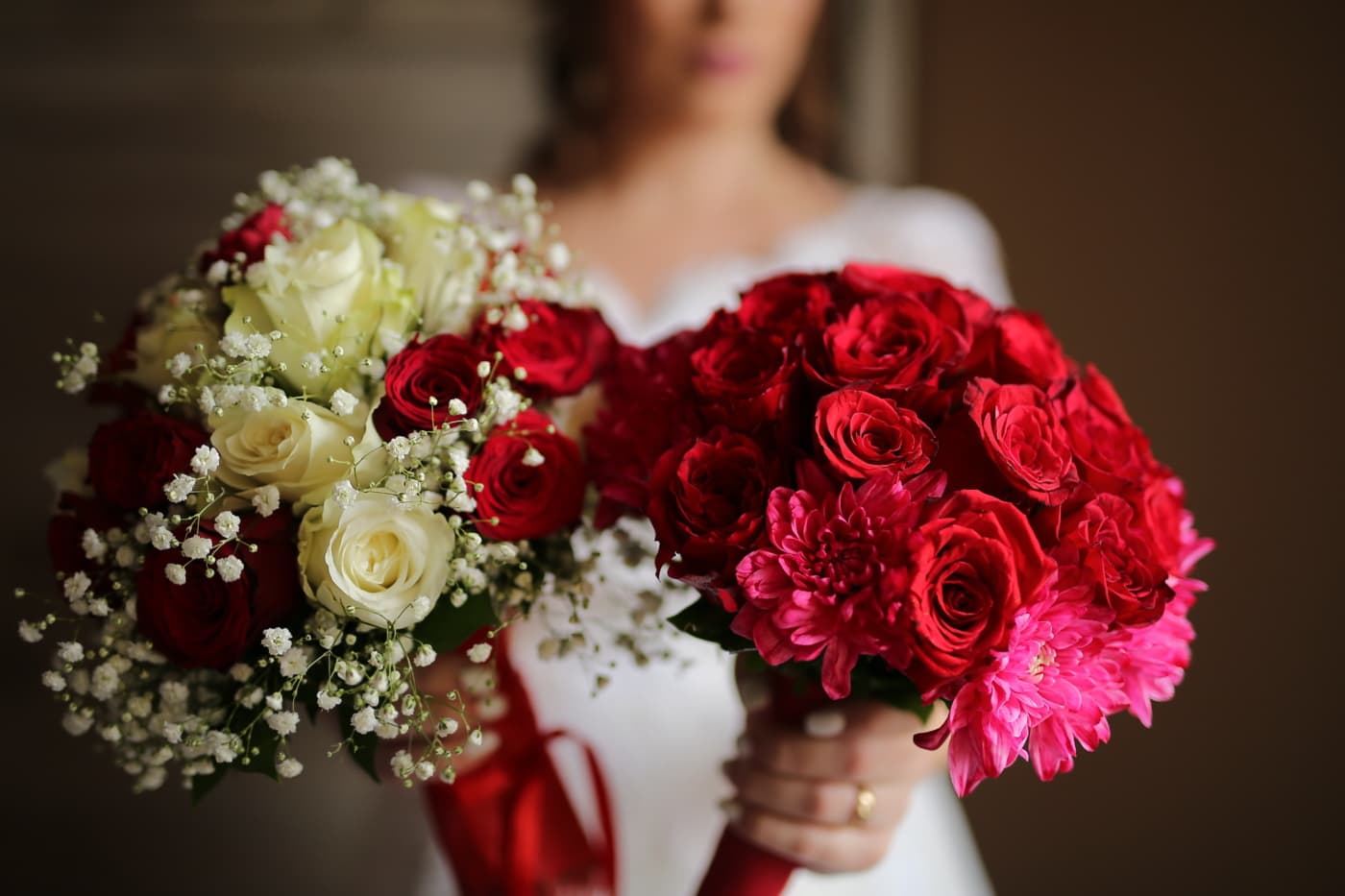 bryllup, bryllup bukett, roser, rød, bukett, bruden, romantikk, kjærlighet, blomst, steg