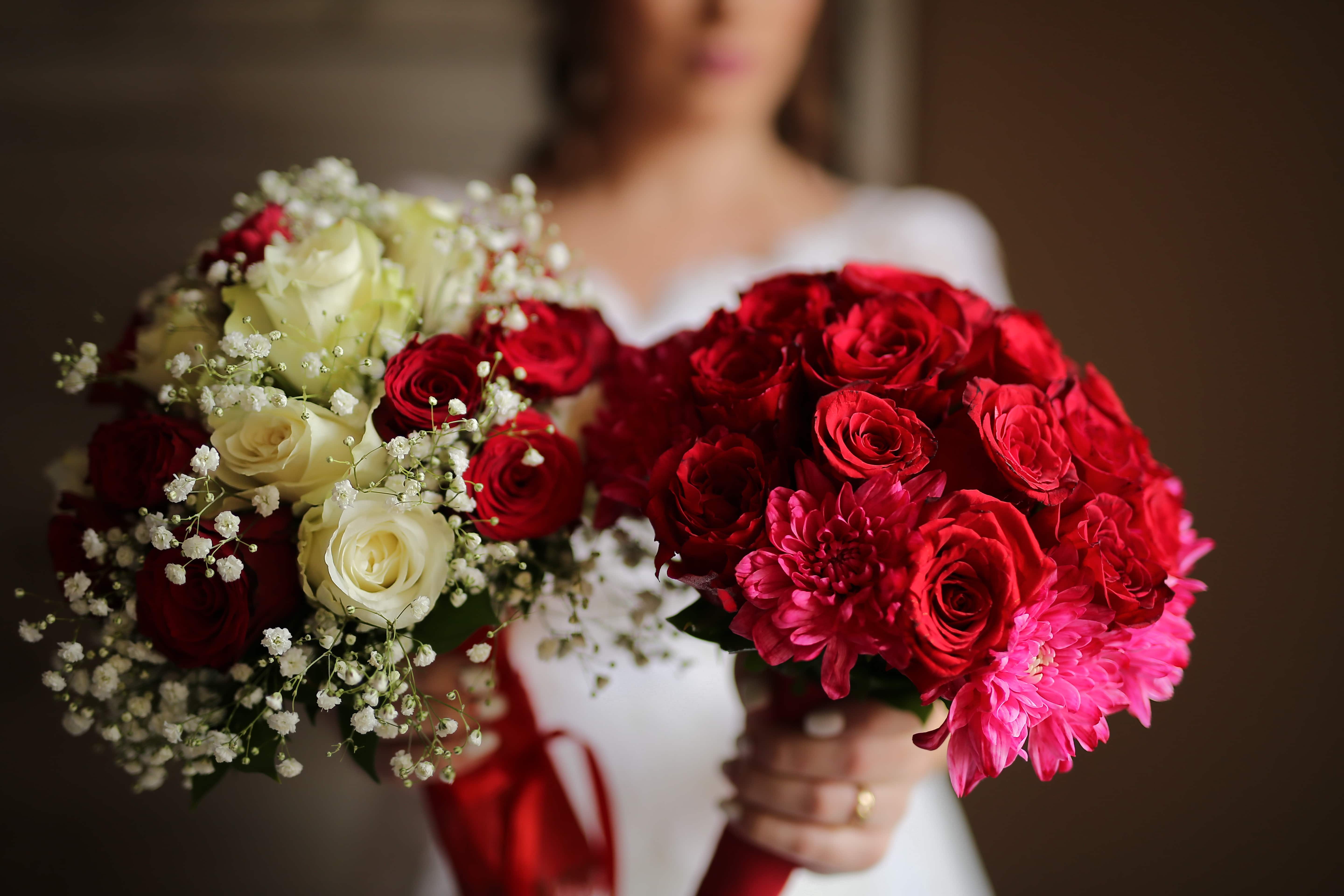 免费照片 婚礼 婚礼花束 玫瑰 红 束 新娘 浪漫 爱 花 上升