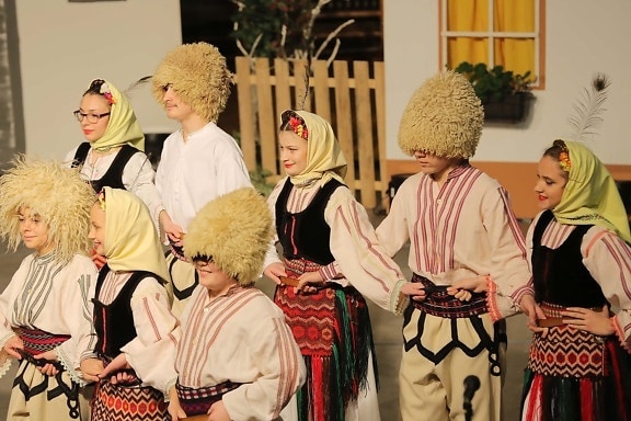традиційні, Схід, Європейська, народної, музика, дитина, люди, ретро, танці, мистецтво