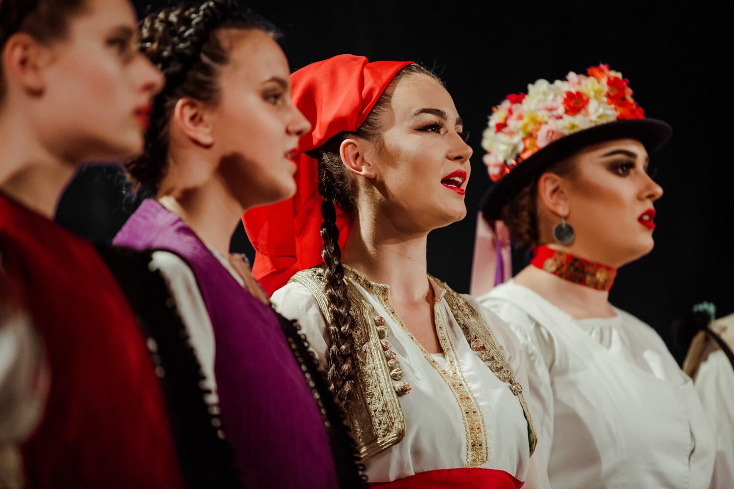 śpiew, kobiety, strój, tradycyjne, muzyka, folk, osoba, mody, kobieta, taniec