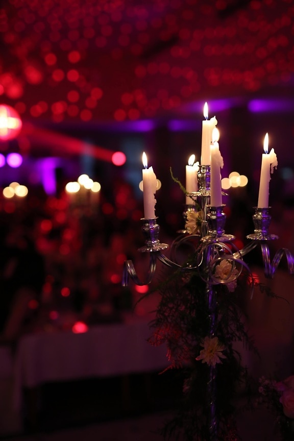 romance, atmosphère, chandelier, aux chandelles, bougies, parti, bougie, célébration, sombre, lumière
